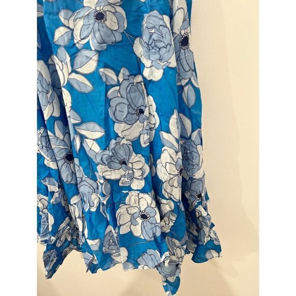 New J Crew Size L Convertible beach dress blue Linear peony Bow Vivid Blue BR047 - Picture 14 of 14
